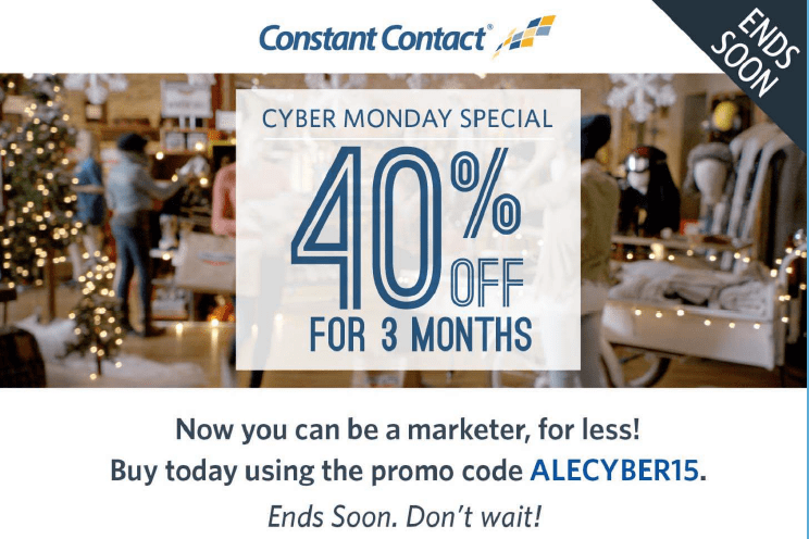 Constant Contact is having a Cyber Monday promotion